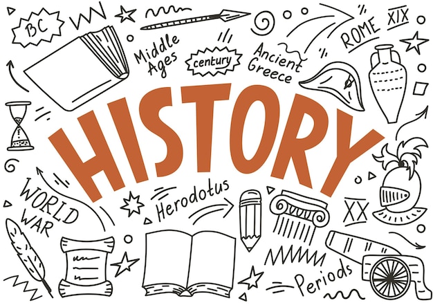 Garabatos de historia con letras