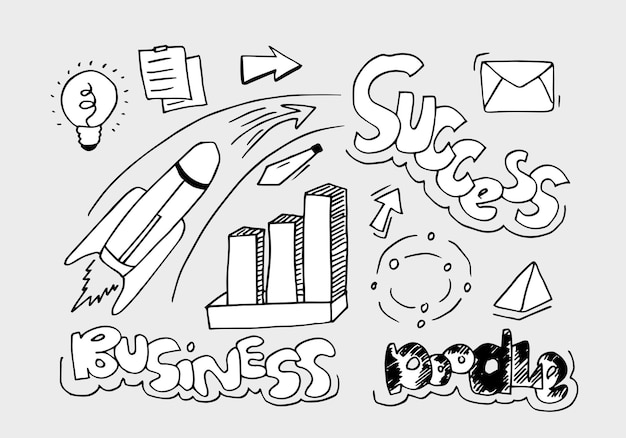 Garabatos de negocios Concepto de éxito Concepto de idea Ilustración vectorial