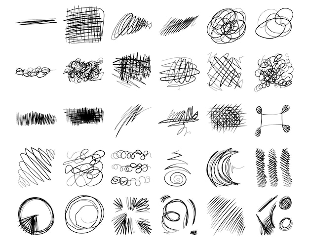 Garabatos de pluma de tinta dibujados a mano