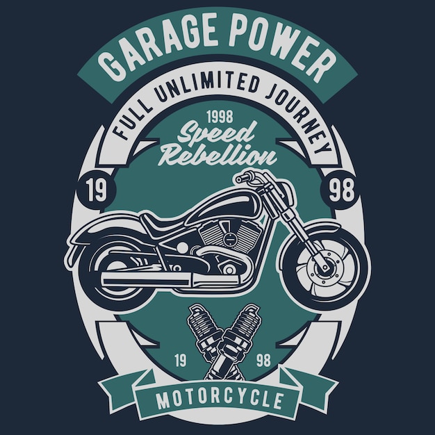 Vector garaje de motos de potencia