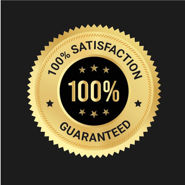 Garantía de satisfacción 100 logotipo Garantía de devolución de dinero Servicio al cliente Logotipo vectorial