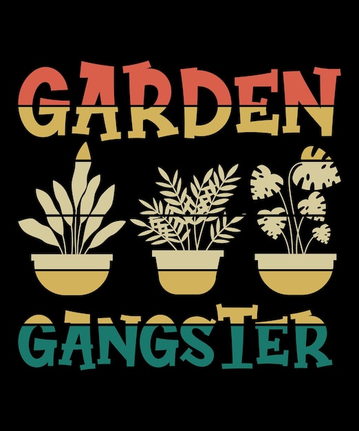 Garden gangster gardener jardinería vintage camiseta de jardinería