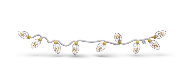 Vector garland con lámparas de estilo moderno decoración de navidad luz de cuerda