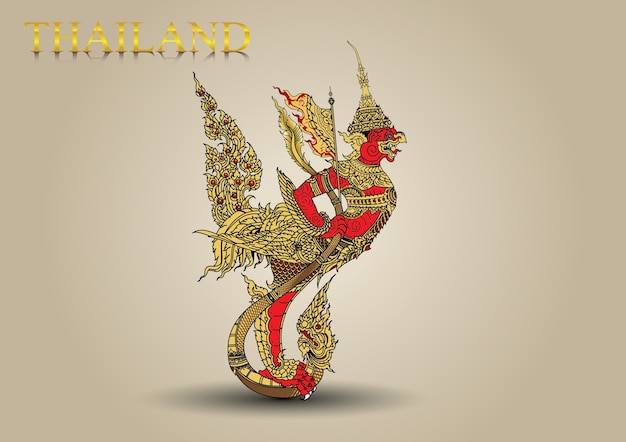 Garuda vuela grande brid en Leyenda de Tailandia