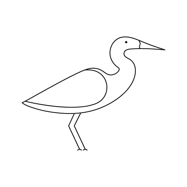la garza está volando ilustración vectorial forro dibujo ilustración vectorial