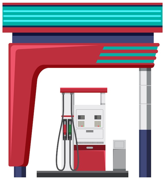 Vector gasolinera con surtidor de gasolina