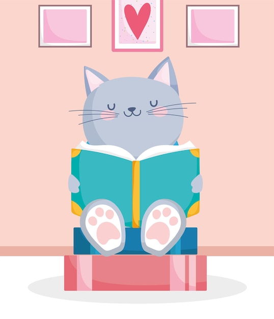 Gatito con un libro