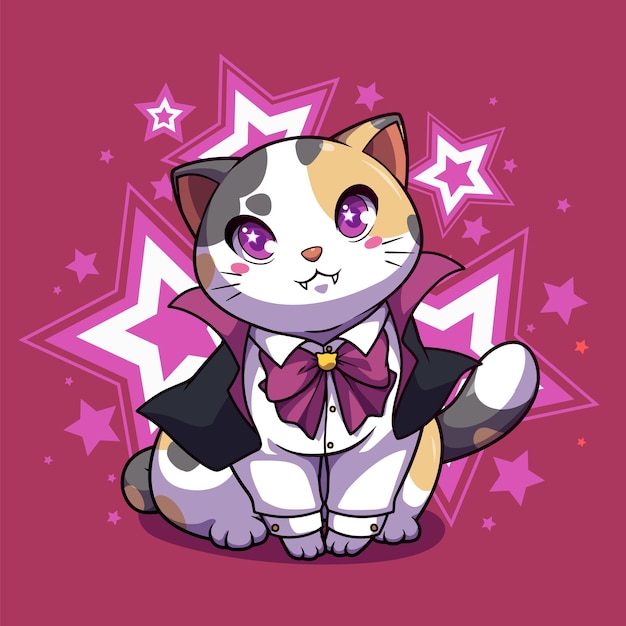 Vector gatito lindo en trajes espeluznantes