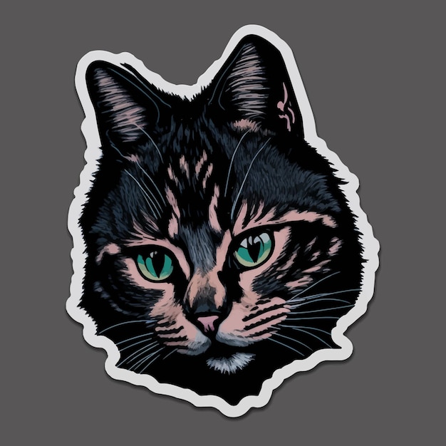 Un gatito lúdico y adorable con una colorida bola de hilo en una divertida ilustración vectorial