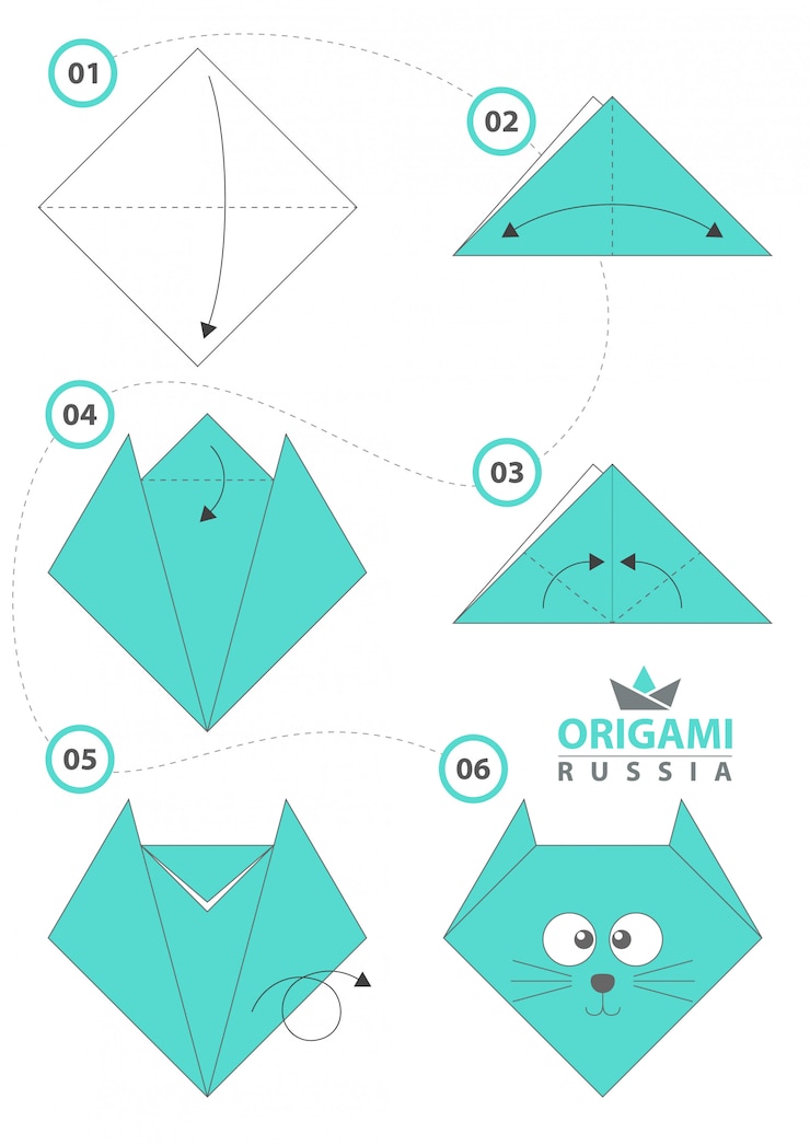 Vector gatito origami