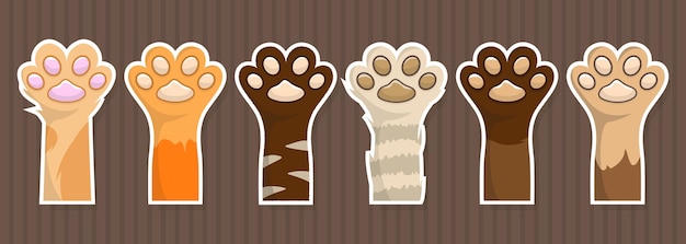 Gatito patas grandes pegatinas. Parche de pata de perro
