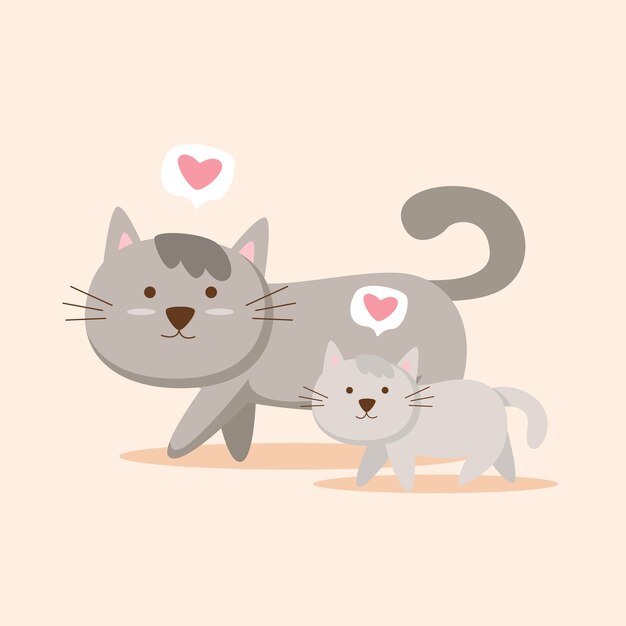 Gatitos y sus madres en invierno.