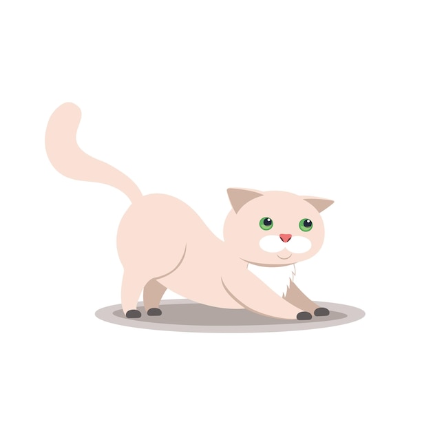 Gato del animal doméstico en la ilustración de vector de fondo blanco