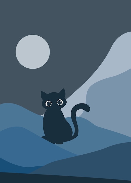 Gato Animal y Luna