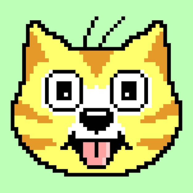 Gato animal pixel arte ilustración