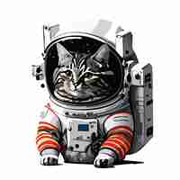 Vector gato astronauta en el espacio