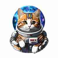 Vector gato astronauta en el espacio