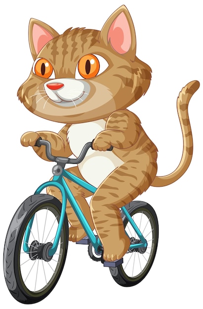 El gato en una aventura en bicicleta