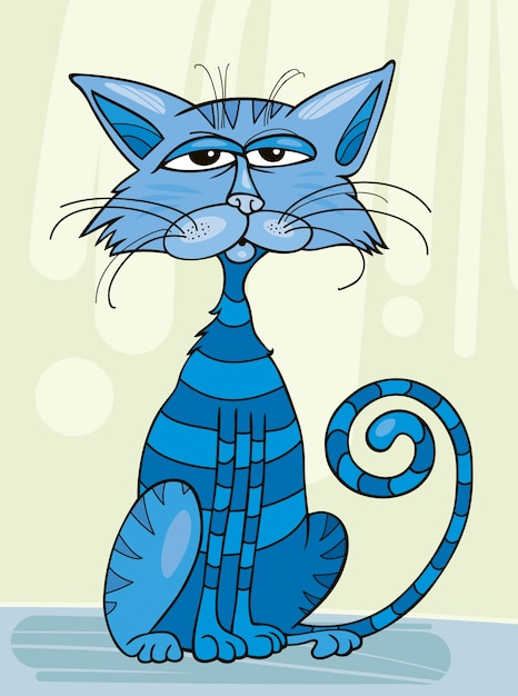 Vector gato azul