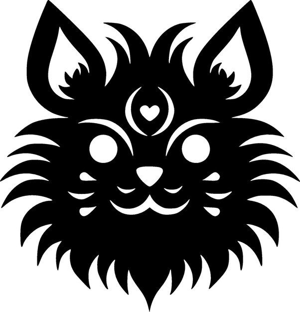 Vector gato, blanco y negro, aislado, icono, vector, ilustración