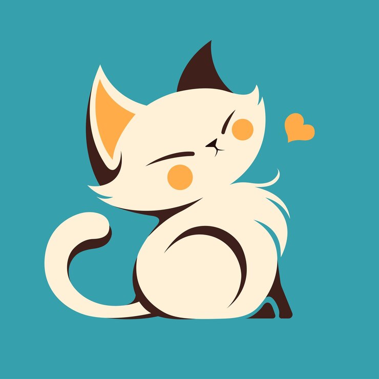 Un gato blanco de pelo largo y retro.