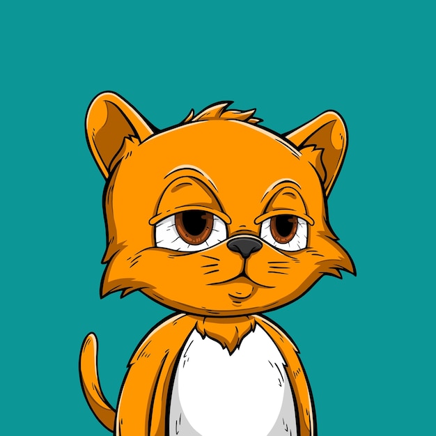 gato borracho con ojos rojos ilustración de un gato de mal humor y ojos rojos adecuados para nft