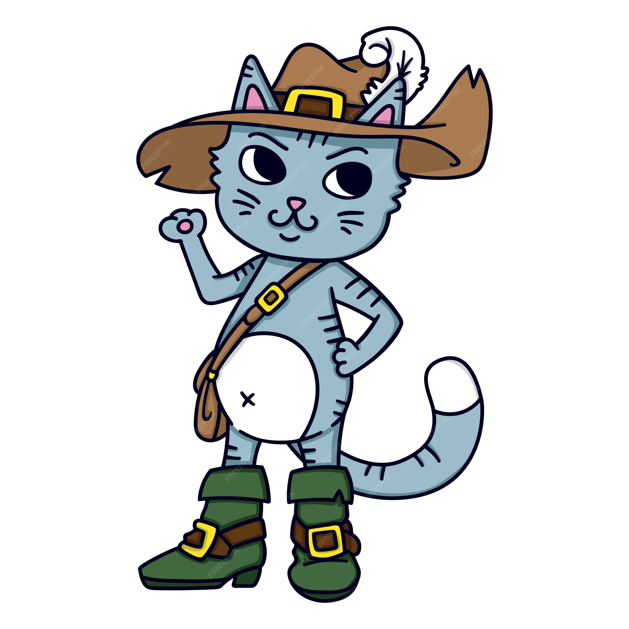 El gato con botas. ilustración infantil | Vector Premium El gato con botas. ilustración infantil | Vector Premium