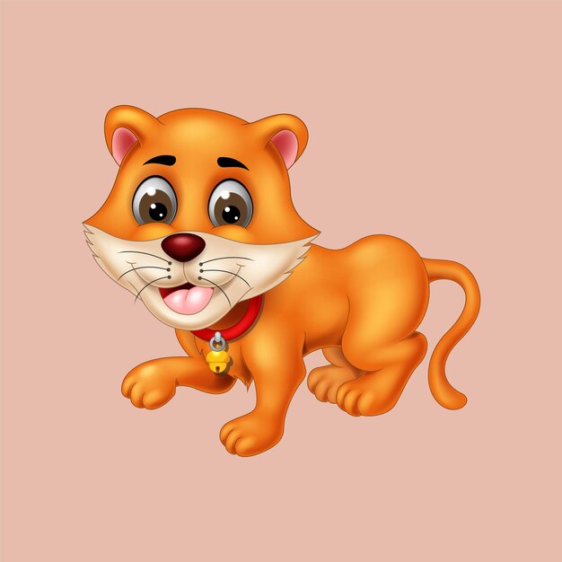 gato, caricatura, posar, vector, aislado