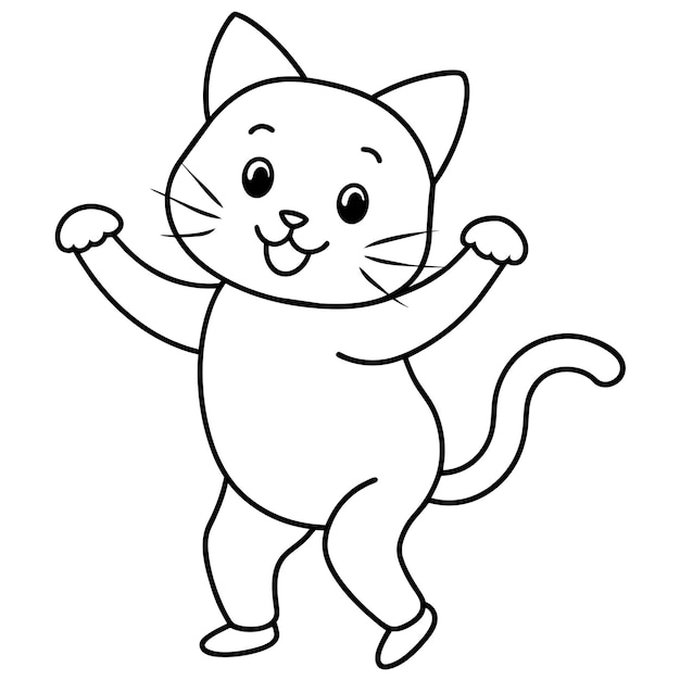 El gato de cartón es un vector para colorear. Ilustración del libro 3.