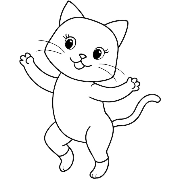El gato de cartón es un vector para colorear. Ilustración del libro.