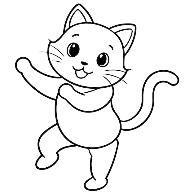 El gato de cartón es un vector para colorear. Ilustración del libro.