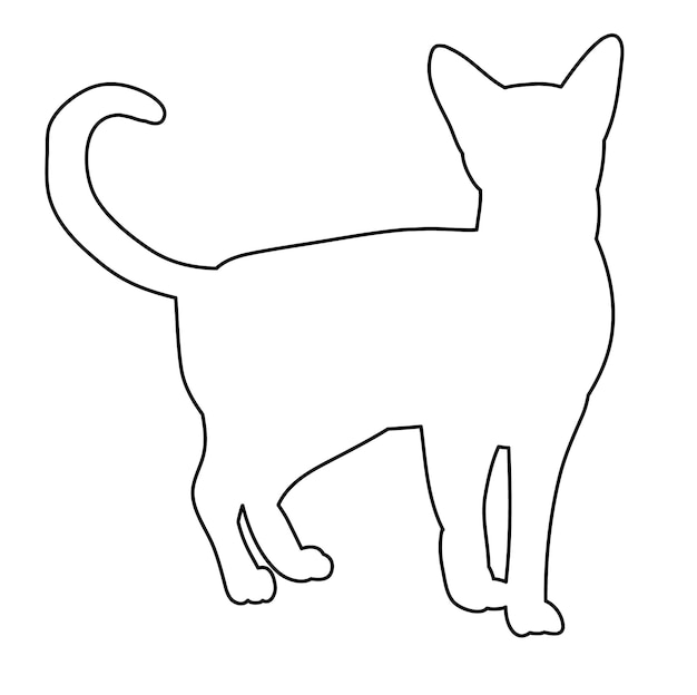 Vector gato de contorno aislado vectorial