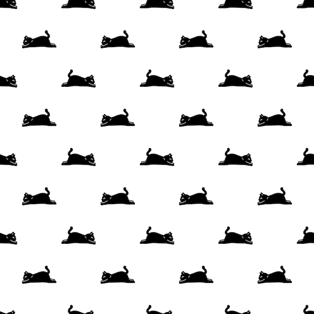 gato sin costura gatito negro duerme garabatos