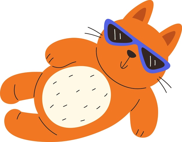 Gato descansando con gafas de sol