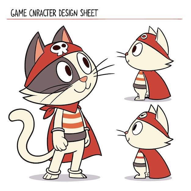 un gato de dibujos animados con una bufanda roja y un gato con un sombrero rojo