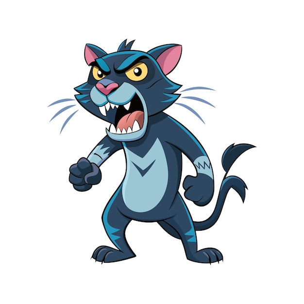 El gato de dibujos animados enojado