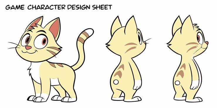 Vector un gato de dibujos animados y un gato con las palabras "diseño de agua" impresas en el lado
