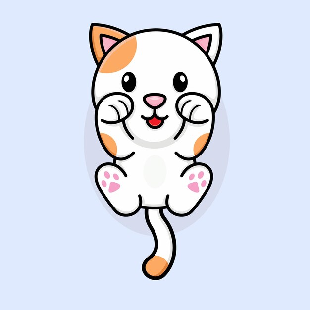 Vector gato de dibujos animados con ilustración vectorial de estilo