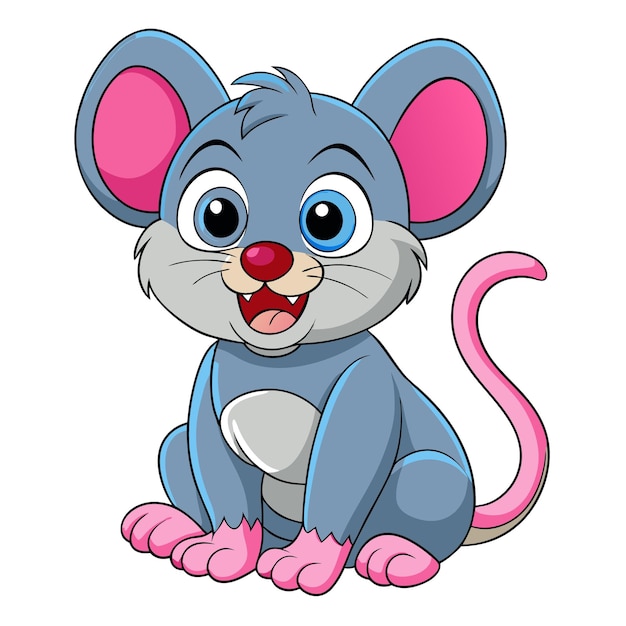 un gato de dibujos animados con una nariz rosada y una nariz rosa