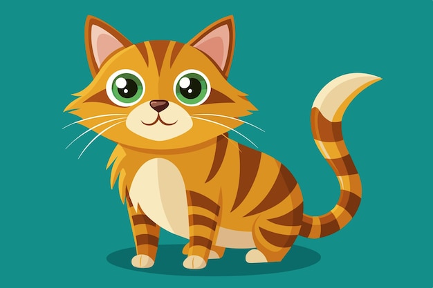 un gato de dibujos animados con ojos verdes y un fondo verde