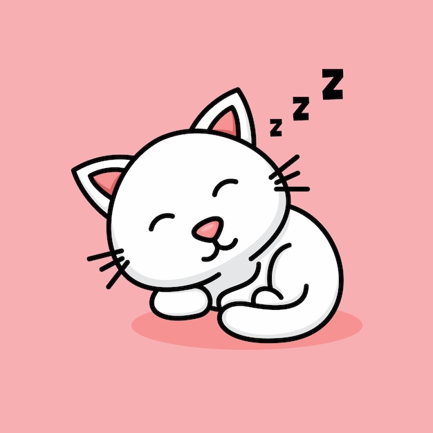 Un gato de dibujos animados que duerme.