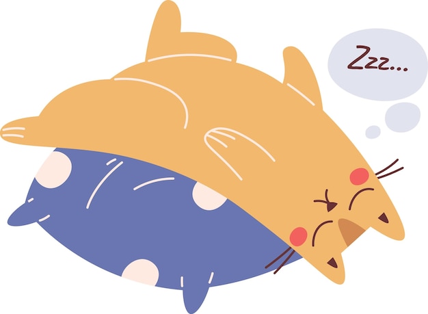Vector gato durmiendo en una almohada