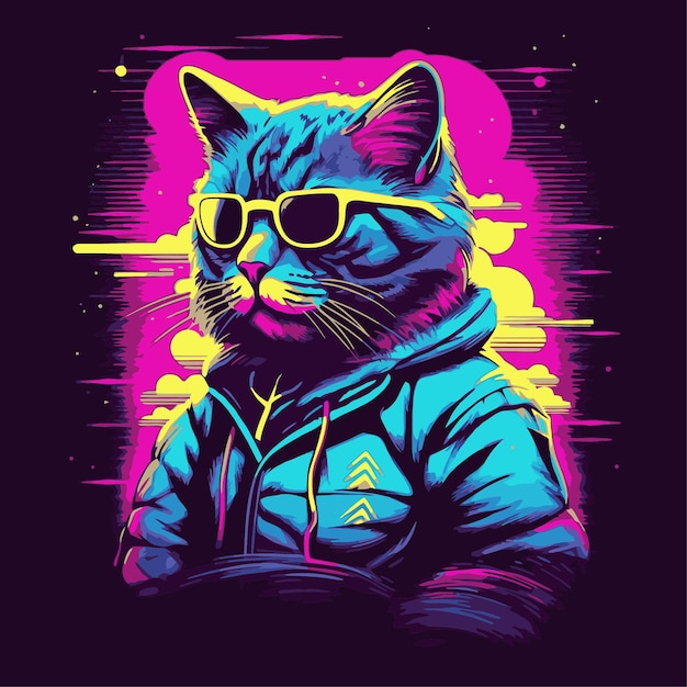 gato con estilo pop art