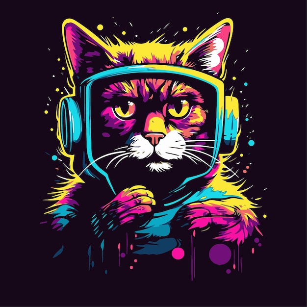 gato con estilo pop art