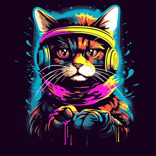 gato con estilo pop art