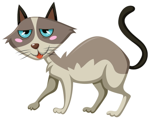 Vector gato felino en estilo de dibujos animados