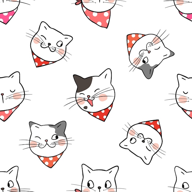Gato feliz de fondo transparente con bufanda de belleza