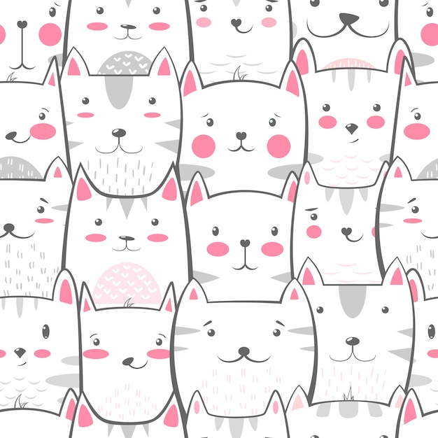 Gato, gatito - lindo, divertido patrón