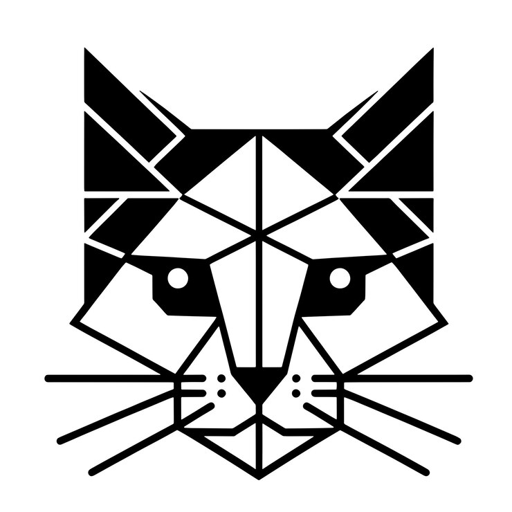 Vector el gato geométrico svg
