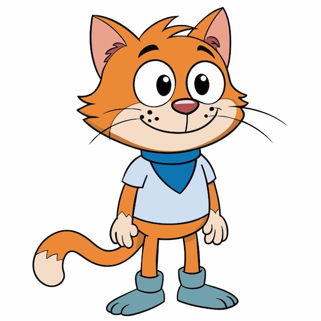 Gato gracioso de dibujos animados aislado